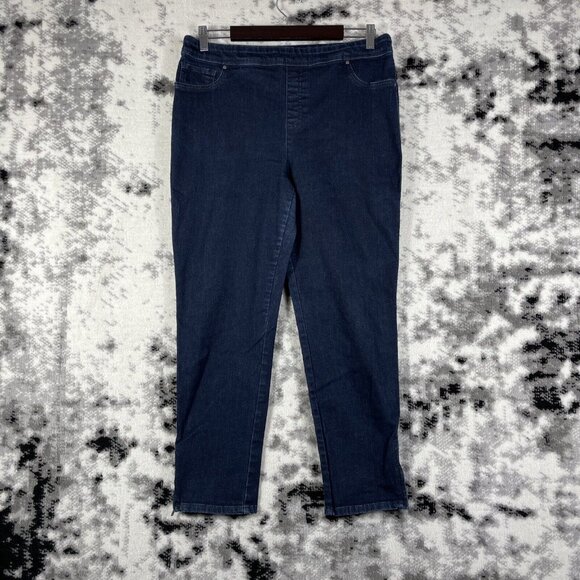 Chicos Perfect Stretch Girlfriend Slim Leg Ankle Jeans Womens‎ Size 12 Pull On - Picture 1 of 12